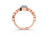 Rose gold Fancy Blue Emerald  Milgrain Marquise Diamond Twist Band Ring_64