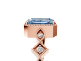 Rose gold Fancy Blue Emerald  Milgrain Marquise Diamond Twist Band Ring_66