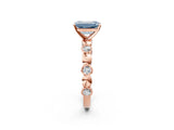 Rose gold Fancy Blue Emerald  Solitaire Bezel-Set Diamond Ring with Beaded Band and Four-Prong Setting_34