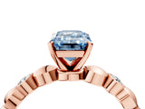 Rose gold Fancy Blue Emerald  Solitaire Bezel-Set Diamond Ring with Beaded Band and Four-Prong Setting_36