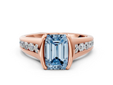 Rose gold Fancy Blue Emerald  Solitaire Bezel-Set Diamond Ring with Channel-Set Band_37