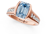 Rose gold Fancy Blue Emerald  Solitaire Bezel-Set Diamond Ring with Channel-Set Band_38