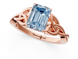 Rose gold Fancy Blue Emerald  Solitaire Celtic Knot Engagement Ring with Four-Prong Setting_79