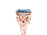 Rose gold Fancy Blue Emerald  Solitaire Celtic Knot Engagement Ring with Four-Prong Setting_83