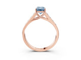 Rose gold Fancy Blue Emerald  Solitaire Channel-Set Diamond Engagement Ring with Four-Prong Setting_55