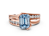 Rose gold Fancy Blue Emerald  Solitaire Channel-Set Split Shank Ring with Tension Prong Setting_3