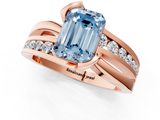 Rose gold Fancy Blue Emerald  Solitaire Channel-Set Split Shank Ring with Tension Prong Setting_4