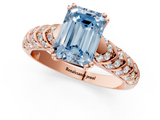 Rose gold Fancy Blue Emerald  Solitaire Chevron Pave Diamond Engagement Ring with Six-Prong Setting_4
