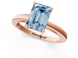 Rose gold Fancy Blue Emerald  Solitaire Diamond Engagement Ring with Four-Prong Setting on a Classic Band_4