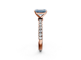 Rose gold Fancy Blue Emerald  Solitaire Diamond Pavé Band with Four-Prong Setting_30