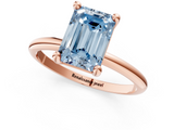 Rose gold Fancy Blue Emerald  Solitaire Diamond Ring with 4-Prong Setting on a Classic Band_4