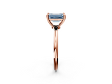 Rose gold Fancy Blue Emerald  Solitaire Diamond Ring with 4-Prong Setting on a Classic Band_5