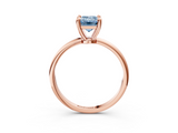 Rose gold Fancy Blue Emerald  Solitaire Diamond Ring with 4-Prong Setting on a Classic Band_6