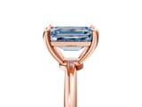 Rose gold Fancy Blue Emerald  Solitaire Diamond Ring with 4-Prong Setting on a Classic Band_8
