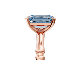 Rose gold Fancy Blue Emerald  Solitaire Diamond Ring with Bamboo Band and Four-Prong Setting_55