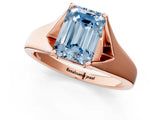 Rose gold Fancy Blue Emerald  Solitaire Diamond Ring with Cathedral Band and Four-Prong Setting_67