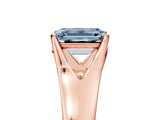 Rose gold Fancy Blue Emerald  Solitaire Diamond Ring with Cathedral Band and Four-Prong Setting_71