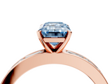 Rose gold Fancy Blue Emerald  Solitaire Diamond Ring with Channel-Set Baguette Band and Four-Prong Setting_72