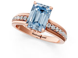 Rose gold Fancy Blue Emerald  Solitaire Diamond Ring with Channel Set Band and Six-Prong Setting_49