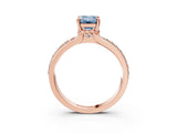 Rose gold Fancy Blue Emerald  Solitaire Diamond Ring with Channel Set Band and Six-Prong Setting_51