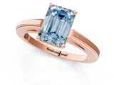 Rose gold Fancy Blue Emerald  Solitaire Diamond Ring with Four-Prong Setting and Classic Band_4