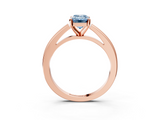 Rose gold Fancy Blue Emerald  Solitaire Diamond Ring with Four-Prong Setting and Classic Band_6