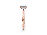 Rose gold Fancy Blue Emerald  Solitaire Diamond Ring with Four-Prong Setting on a Plain Band_22