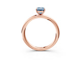 Rose gold Fancy Blue Emerald  Solitaire Diamond Ring with Four-Prong Setting on a Plain Band_23