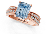 Rose gold Fancy Blue Emerald  Solitaire Diamond Ring with Milgrain Pavé Band and Four-Prong Setting_50