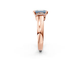 Rose gold Fancy Blue Emerald  Solitaire Diamond Ring with Pave Band and Six-Prong Setting_34
