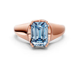Rose gold Fancy Blue Emerald  Solitaire Diamond Ring with Six-Prong Cathedral Setting_31