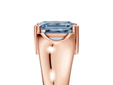 Rose gold Fancy Blue Emerald  Solitaire Diamond Ring with Six-Prong Cathedral Setting_36