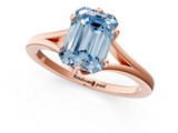Rose gold Fancy Blue Emerald  Solitaire Diamond Ring with Six-Prong Setting and Tapered Band_19
