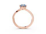 Rose gold Fancy Blue Emerald  Solitaire Diamond Ring with Six-Prong Setting and Tapered Band_21