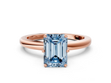 Rose gold Fancy Blue Emerald  Solitaire Diamond Ring with Six-Prong Setting on a Classic Band_3