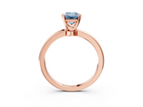 Rose gold Fancy Blue Emerald  Solitaire Diamond Ring with Six-Prong Setting on a Classic Band_6