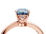 Rose gold Fancy Blue Emerald  Solitaire Diamond Ring with Six-Prong Setting on a Classic Band_7