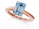 Rose gold Fancy Blue Emerald  Solitaire Diamond Ring with Split Shank and Four-Prong Setting_13