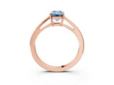 Rose gold Fancy Blue Emerald  Solitaire Diamond Ring with Split Shank and Four-Prong Setting_15