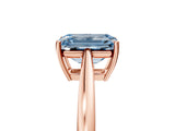 Rose gold Fancy Blue Emerald  Solitaire Diamond Ring with Split Shank and Four-Prong Setting_17
