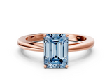 Rose gold Fancy Blue Emerald  Solitaire Diamond Ring with Split Shank and Four-Prong Setting_20