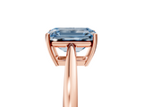Rose gold Fancy Blue Emerald  Solitaire Diamond Ring with Split Shank and Four-Prong Setting_25