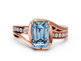 Rose gold Fancy Blue Emerald  Solitaire Diamond Ring with Split Shank and Prong Setting_41