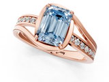 Rose gold Fancy Blue Emerald  Solitaire Diamond Ring with Split Shank and Prong Setting_42
