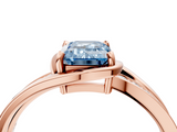 Rose gold Fancy Blue Emerald  Solitaire Diamond Ring with Split Shank and Prong Setting_45