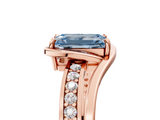 Rose gold Fancy Blue Emerald  Solitaire Diamond Ring with Split Shank and Prong Setting_46