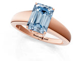 Rose gold Fancy Blue Emerald  Solitaire Diamond Ring with Tapered Band and Four-Prong Setting_49