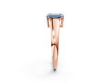 Rose gold Fancy Blue Emerald  Solitaire Diamond Ring with Tapered Band and Four-Prong Setting_50