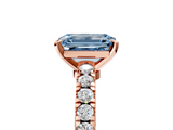 Rose gold Fancy Blue Emerald  Solitaire Diamond with Pavé Band and Four-Prong Setting_54