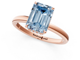Rose gold Fancy Blue Emerald  Solitaire Engagement Ring with Cathedral Band and Four-Prong Setting_22